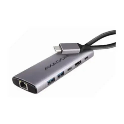 Hub USB-C, HMC-6G2L, 2x USB-A, 1x USB-C, 4K/60Hz HDMI, RJ-45, USB 3.2 Gen 2, PD 100W, 15cm
