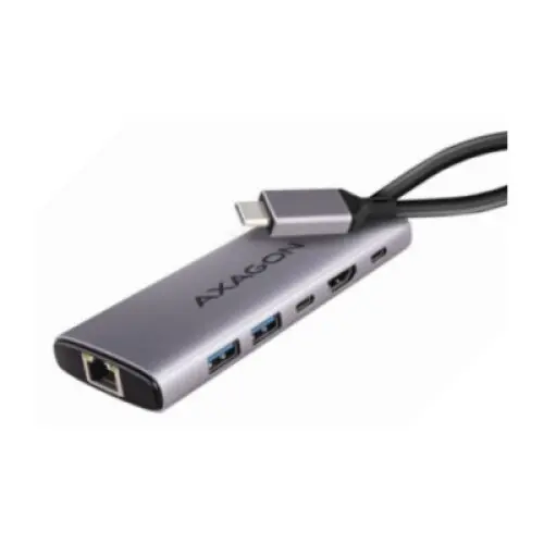 Hub USB-C, HMC-6G2L, 2x USB-A, 1x USB-C, 4K/60Hz HDMI, RJ-45, USB 3.2 Gen 2, PD 100W, 15cm