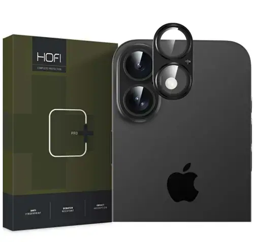 Folie de protectie Camera spate HOFI FullCam pentru Apple iPhone 16 Plus / 16, Sticla Securizata, Full Glue, Neagra