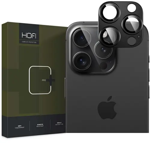 Folie de protectie Camera spate HOFI pentru Apple iPhone 16 Pro Max / 16 Pro, Sticla Securizata, Full Glue, Neagra