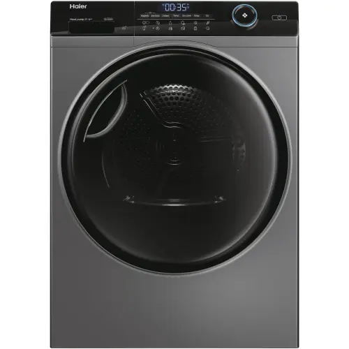 Uscator de rufe Haier HD80-A3959R-S, Pompa de caldura, 8 kg, Clasa A+++, Motor Inverter, i-Refresh, Dry Sensor, Wi-Fi (Antracit)