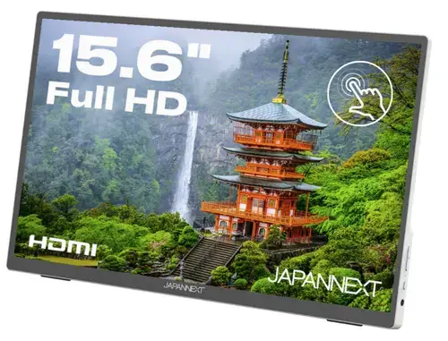 Monitor Portabil IPS LED JAPANNEXT 15.6inch JN-MD-i156FHDR-T, Full HD (1920 x 1080), HDMI, USB-C, Boxe, Touchscreen (Argintiu)