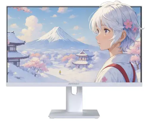 Monitor IPS LED JAPANNEXT 23.8inch JN-I238FHD120F-HSP-W, Full HD (1920 x 1080), VGA, HDMI, Boxe, 120 Hz, 0.5 ms (Alb)