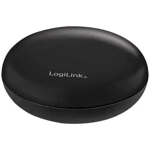 Telecomanda (intreruaptor) inteligenta LogiLink SH0107, Wi-Fi, pentru televizor si aer conditionat, alimentare USB, IP30, compatibil TUYA/Amazon Alexa/Google Home, Negru