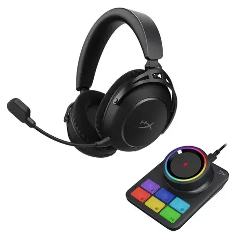 Casti Gaming Wireless HyperX Cloud Alpha 2, Bluetooth/2.4GHz, Autonomie pana la 250 ore, Microfon, Multiplatforma (Negru)