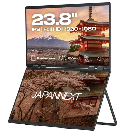 Ecran Portabil Dual IPS LED JAPANNEXT 23.8inch JN-DMD-IPS238F-C4, Full HD (1920 x 1080), HDMI, USB-C, Boxe, 100 Hz, 14 ms (negru)