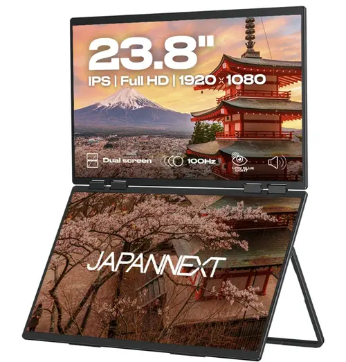 Ecran Portabil Dual IPS LED JAPANNEXT 23.8inch JN-DMD-IPS238F-C4, Full HD (1920 x 1080), HDMI, USB-C, Boxe, 100 Hz, 14 ms (negru)