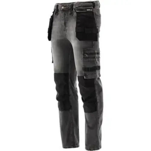 Pantaloni de lucru, Yato, Bumbac/Viscoza/Elastan/Poliester, Gri, XL