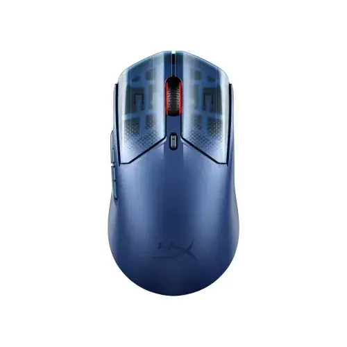 Mouse Gaming HyperX Pulsefire Haste 2 S, Wireless 2.4GHz/Bluetooth/USB, Autonomie 120 ore, 26000 DPI, Iluminare RGB (Albastru)
