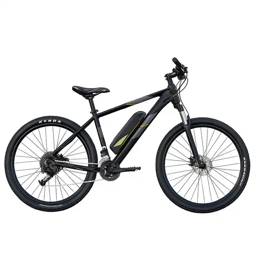 Bicicleta electrica Mtb Prophete 53621, roti 27.5 inch, cadru M, Frane hidraulice pe disc, 21 de viteze, Viteza maxima 25 km/h, Negru