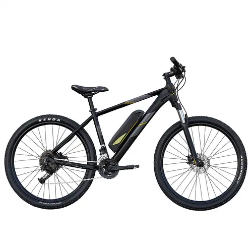 Bicicleta electrica Mtb Prophete 53621, roti 27.5 inch, cadru M, Frane hidraulice pe disc, 21 de viteze, Viteza maxima 25 km/h, Negru