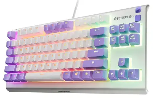Tastatura Gaming Mecanica SteelSeries Apex 3 TKL, USB, iluminare RGB, Layout US (Alb/Mov)