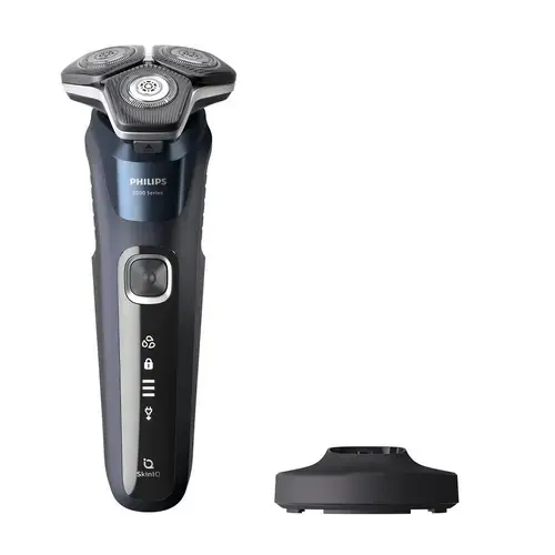 Aparat de ras electric Philips Shaver Seria 5000 S5885/25, Wet&Dry, Autonomie 60 minute, 9 W (Gri/Albastru)