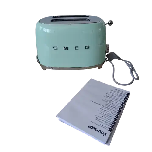 Prajitor de paine Smeg TSF01PGEU, 950W, 2 sloturi, 6 trepte de rumenire (Verde)