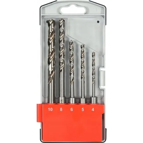 Set 4 x burghie pentru metal YATO YT-40050, SDS Plus, Otel, Diametru 4/5/6/8/10 mm, Argintiu