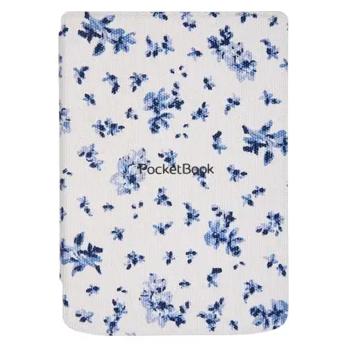 Husa protectie Pocketbook Shell Cover pentru Verse/Verse Pro, Flower Print (Alb/Albastru)