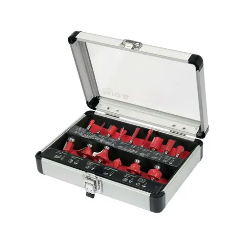 Set 15 freze pentru lemn YATO YT-68007, 6mm, Argintiu/Rosu