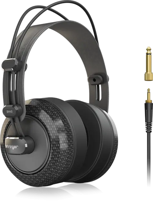 Casti Studio Behringer BH40, Jack 3.5mm/6.3mm, Cablu 2.5m, Difuzor 40mm (Negru)