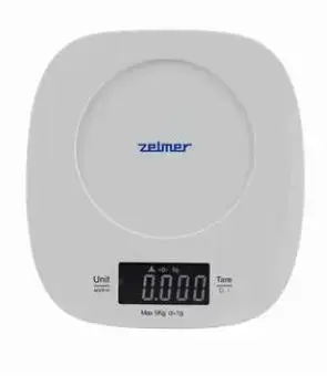 Cantar de bucatarie Zelmer ZKS1450 SYMBIO, 5 kg, LCD (Alb)