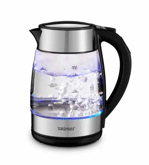 Fierbator de apa Zelmer ZCK8026, 2200 W, 1.7 L (Gri/Transparent)