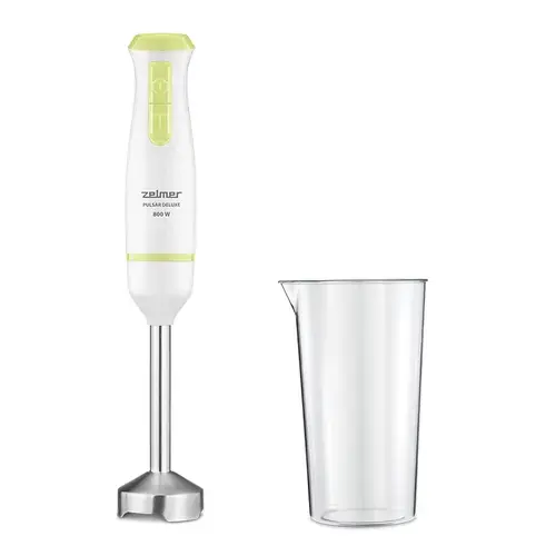 Blender de mana Zelmer ZHB4561L Pulsar Deluxe, 800 W, 2 lame inox, Turbo, Recipient 800 ml (Alb/Galben)