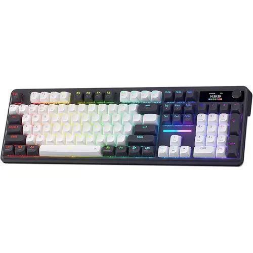 Tastatura gaming mecanica Redragon Terraflare Pro, USB Wireless/Bluetooth, iluminare RGB, Layout US, Negru