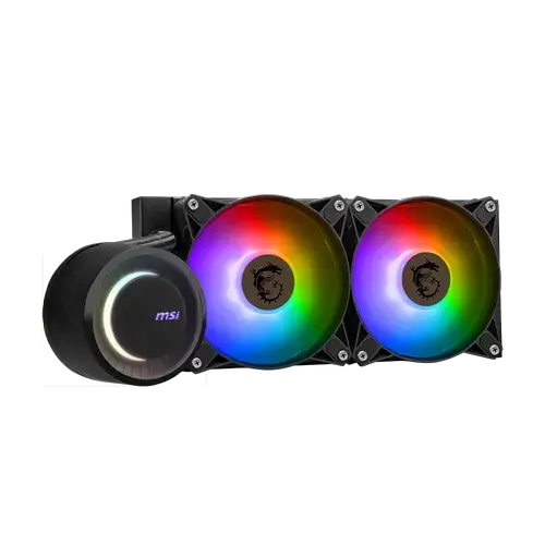 Cooler CPU MSI MAG CoreLiquid E240, Iluminare RGB, 2 x 120mm (Negru)