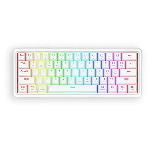 Tastatura  gaming mecanica Redragon Draconic V2 Pro, USB/Bluetooth, iluminare RGB, Layout US, Alb