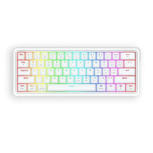 Tastatura  gaming mecanica Redragon Draconic V2 Pro, USB/Bluetooth, iluminare RGB, Layout US, Alb