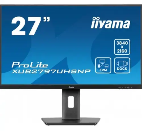 Monitor IPS LED Iiyama 27inch XUB2797UHSNP-B1, UHD (3840 x 2160), HDMI, DisplayPort, Boxe, Pivot, (Negru)