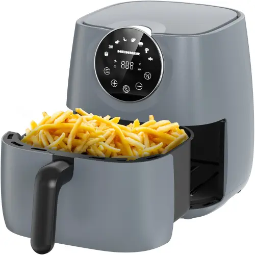 Friteuza cu aer cald Heinner smartfry HAF-B6GREY1700, 1700w, capacitate 5.7l, display digital cu control touch, termostat reglabil 80-200 grade, timer 60 min (Gri antracit)