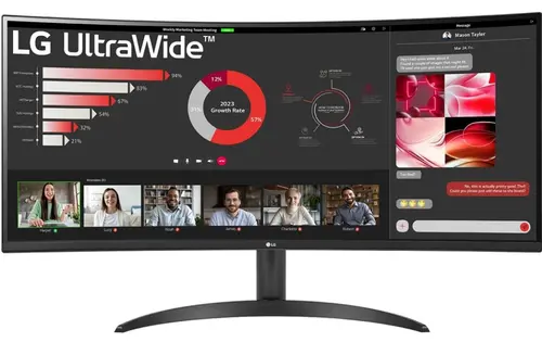 Monitor Gaming VA LED LG 34inch 34WR50QK-B, WQHD (3440 x 1440), HDMI, DisplayPort, Ecran curbat, 100 Hz, 5 ms (Negru)