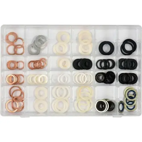 Set 120 saibe pentru dopuri de scurgere Yato YT-068641, Aluminiu/Cauciu/Nailon/Cupru, Multicolor