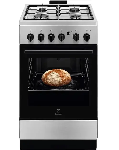 Aragaz Electrolux LKG504012X, Gaz, 4 Arzatoare, Grill, Autocuratare catalitica, Aprindere Electrica, Siguranta gaz, 50x60 cm (Inox/Negru)