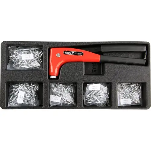 Set Pistol cu Nituri Yato YT-55466, Rosu/Negru