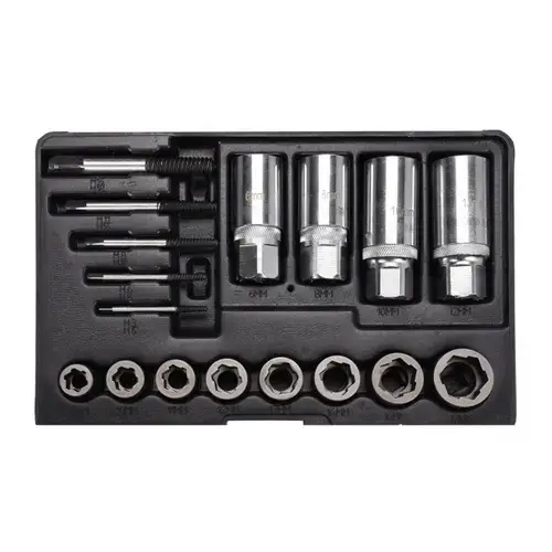 Set extractoare de suruburi si piulite rupte Yato YT-06033, 17 piese