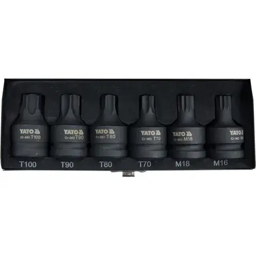Set de sase biti Yato de impact Torx si Spline 3/4