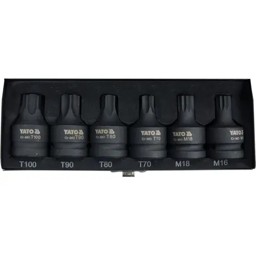Set de sase biti Yato de impact Torx si Spline 3/4