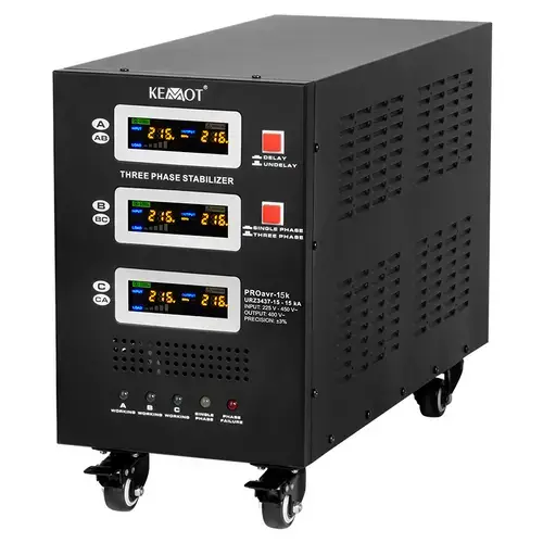 Stabilizator de tensiune servomotor trifazat KEMOT URZ3437, 15000VA/10500W