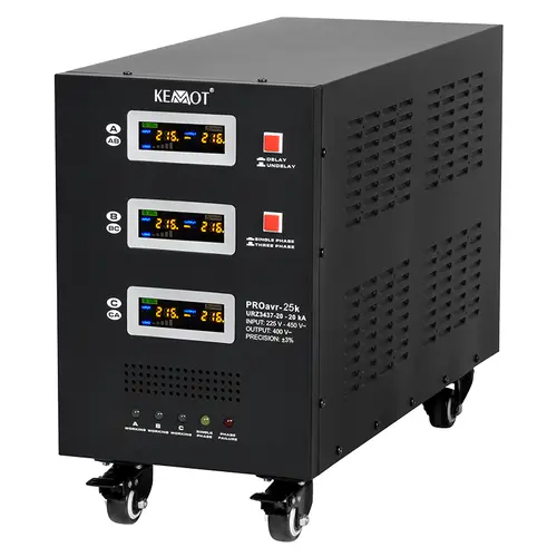 Stabilizator de tensiune servomotor trifazat KEMOT URZ3437, 25000VA/17500W