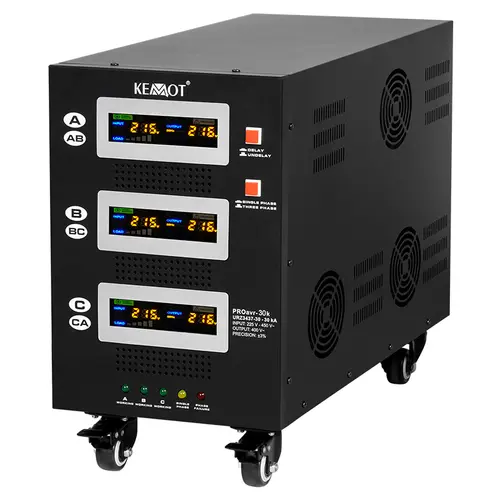 Stabilizator de tensiune servomotor trifazat KEMOT URZ3437, 30000VA/21000W