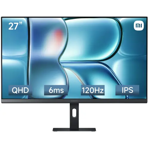 Monitor Office LED IPS Xiaomi A27Qi 2026, 27inch, QHD (2560x1440), 120Hz, 6ms GTG, HDMI, DisplayPort, VESA (Negru)