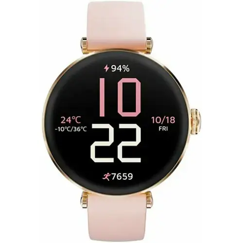 Smartwatch Kieslect Pura YFT2119EU, Ecran AMOLED 1.19inch, 128MB RAM, Bluetooth, IP68 (Auriu)