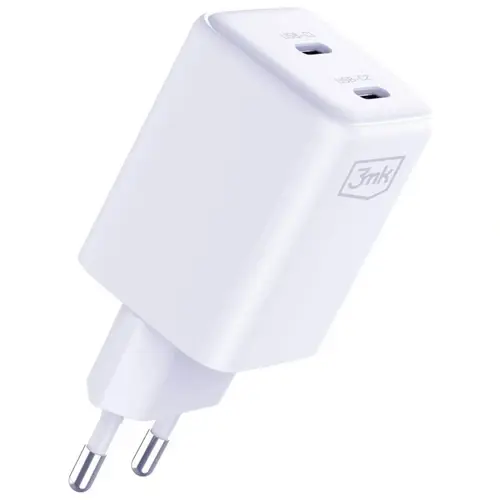 Incarcator Retea 3mk HyperCharger, QC4+ PPS 2C Super-Fast Charge 2.0, 45W, 2x USB Type-C (Alb)