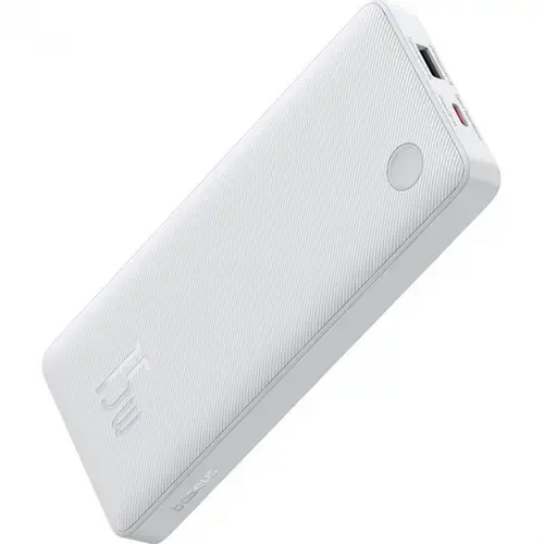 Acumulator extern Baseus Airpow Lite, 10000mAh, 15W, 1 x USB, 1 x USB Type-C, total 3A, include cablu 30cm USB la USB Type-C (Alb)