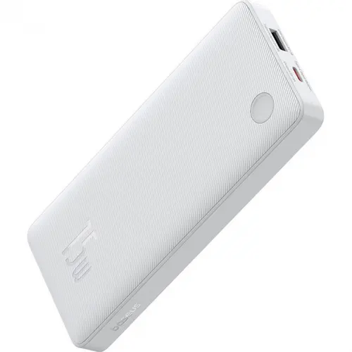 Acumulator extern Baseus Airpow Lite, 10000mAh, 15W, 1 x USB, 1 x USB Type-C, total 3A, include cablu 30cm USB la USB Type-C (Alb)