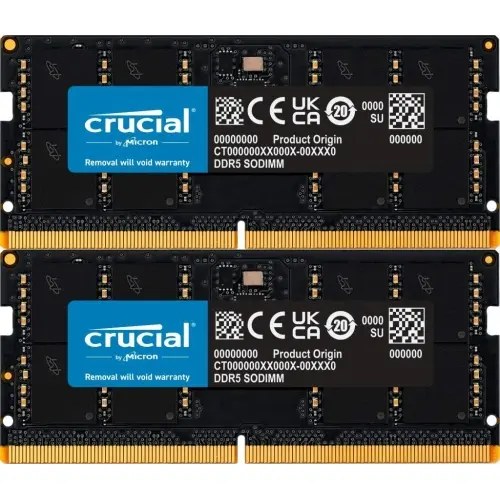 Memorii laptop SO-DIMM Crucial 64GB(2x32GB), DDR5-4800MHz, CL40, Dual Channel