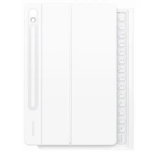 Husa de protectie Samsung Book Cover Keyboard pentru Galaxy Tab S9 / S9 FE, Alb