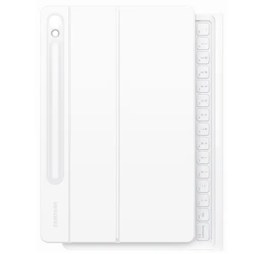 Husa de protectie Samsung Book Cover Keyboard pentru Galaxy Tab S9 / S9 FE, Alb