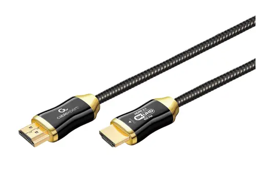 Cablu HDMI Gembird Active Optical AOC Ultra High speed cu Ethernet, AOC Premium Series, 20m (Negru/Auriu)